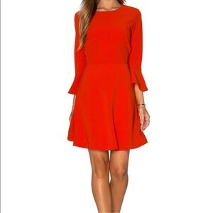Lucy Paris coral dress bell sleeve